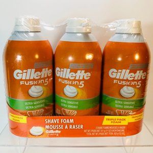 3-Pack Gillette Fusion 5 Shave Foam Shaving Cream Ultra Sensitive